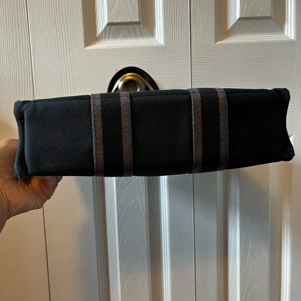 Black Hermes Canvas Tote Bag - Picture 4 of 16